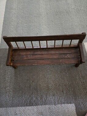 Rustic Wooden Bench Sofa - Dark Brown 18"